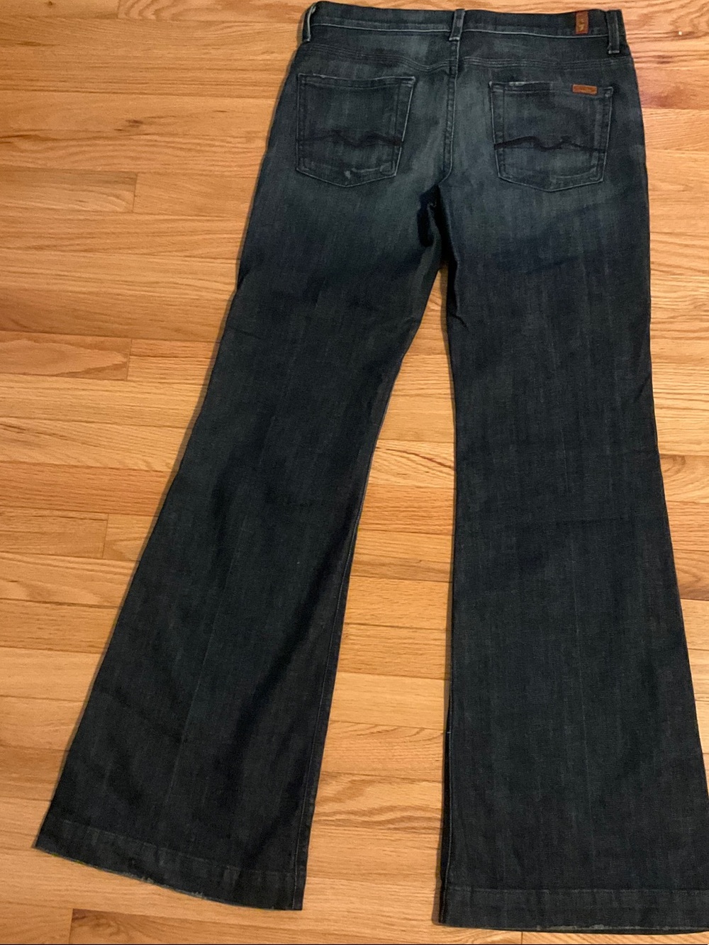 7 For All Mankind Ginger Women's Dark Blue Wide Leg Jeans Size 30